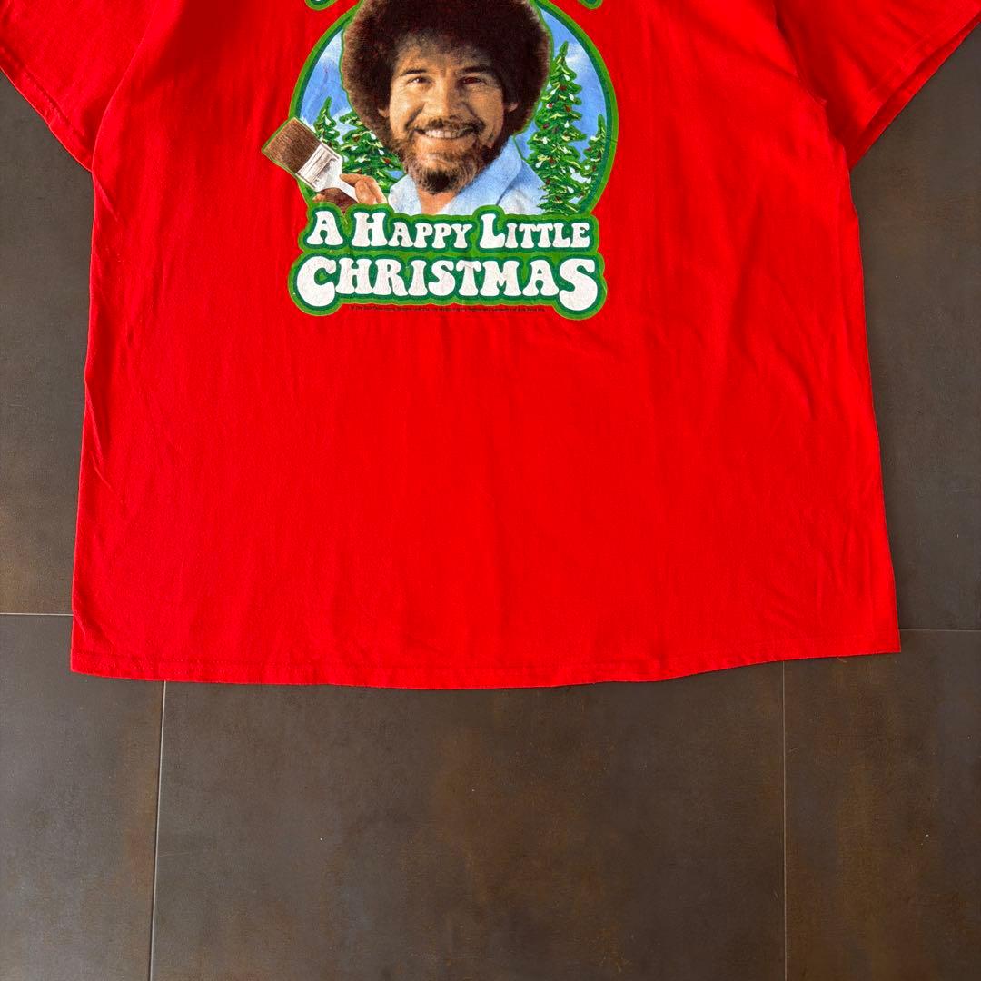 USA古着　The Bob Ross　Tシャツ　人物　グラフィック　アート　赤 — image 4