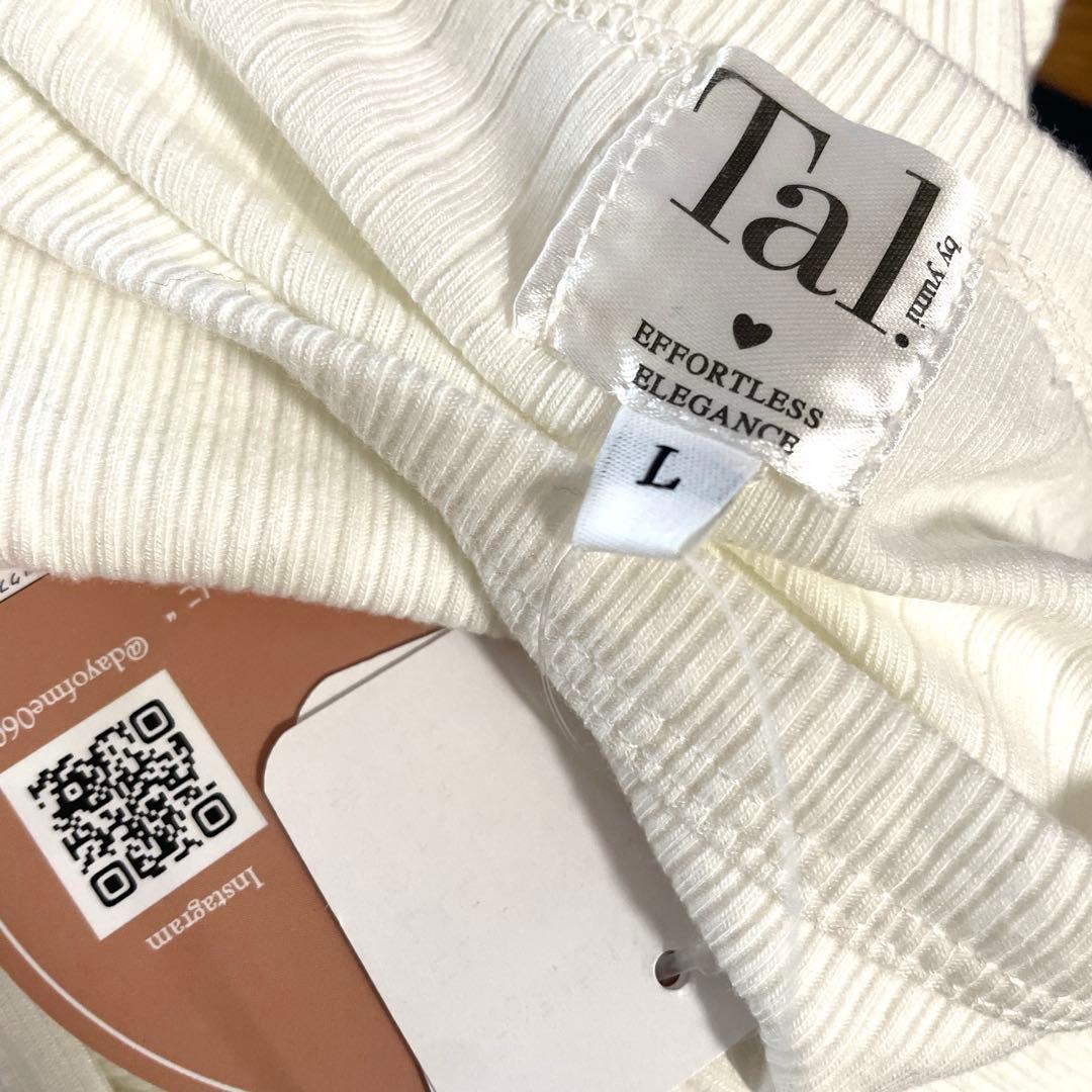 新品未使用　tal by yumi 長袖 リプTシャツ プリーツ袖　ホワイト　L — image 4
