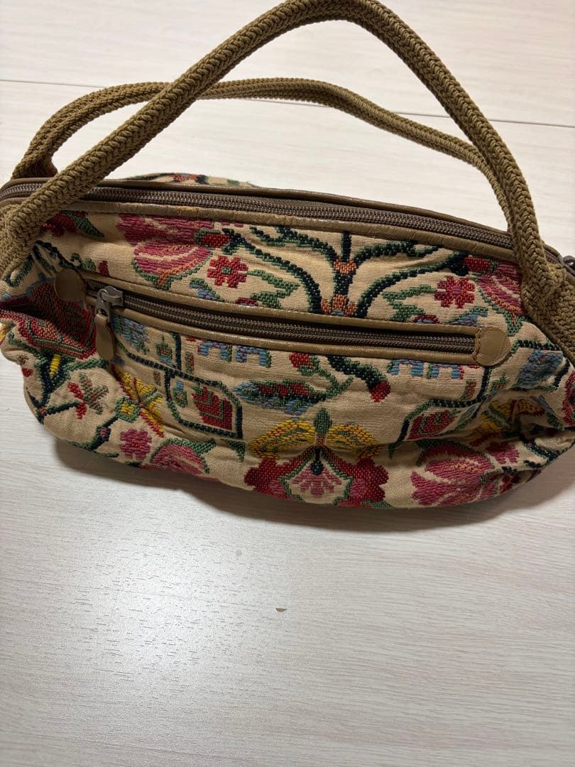 古着 森ガール フェアリーグランジ 花柄刺繍 ハンドバッグ — image 3