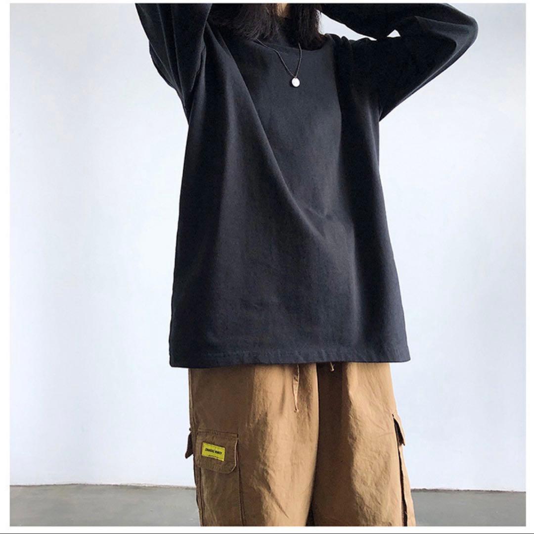 【お値下げ】【新品】長袖 Tシャツ ブラック ロンT オーバーサイズ M — image 2