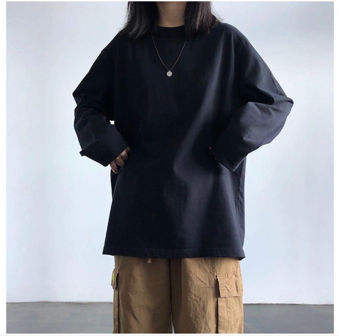 【お値下げ】【新品】長袖 Tシャツ ブラック ロンT オーバーサイズ M — image 3