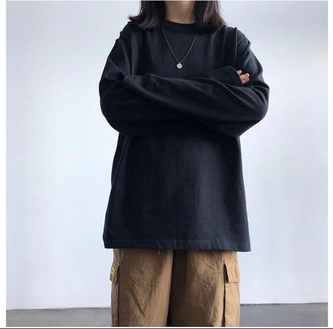 【お値下げ】【新品】長袖 Tシャツ ブラック ロンT オーバーサイズ M — image 4