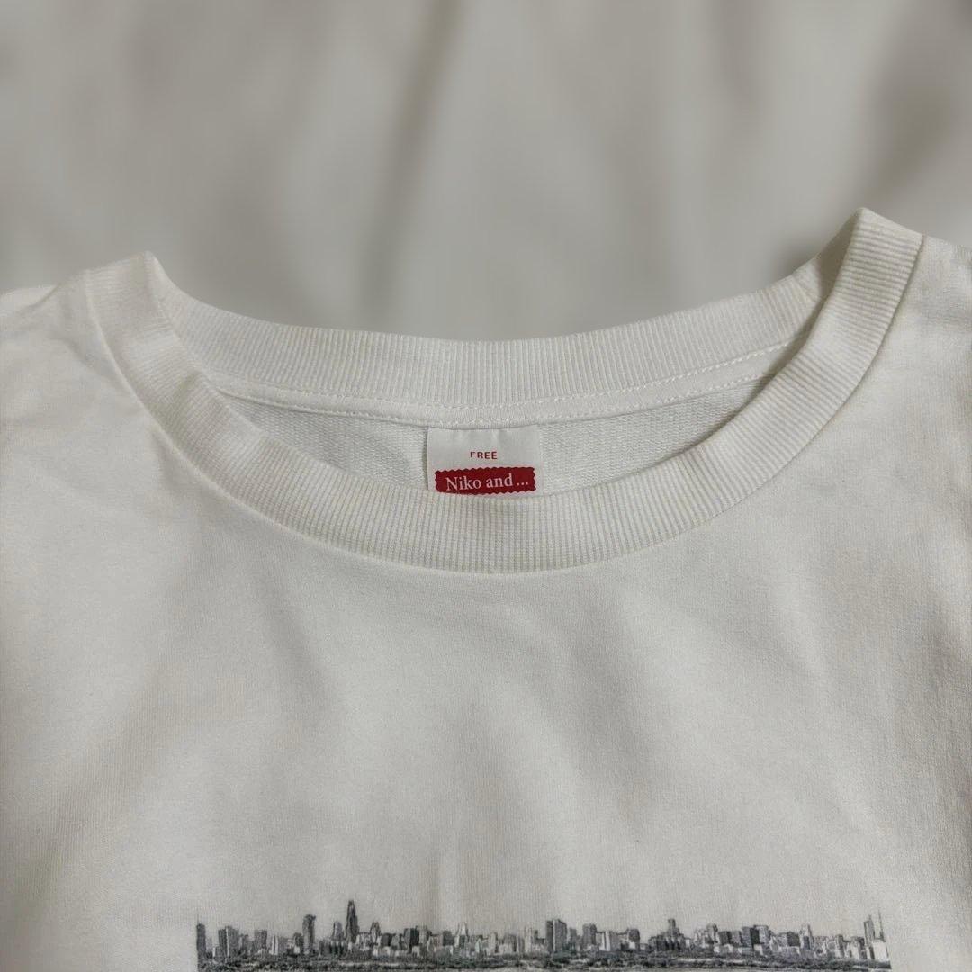 niko and... Tシャツ バック布帛フォトプルオーバー ホワイト — image 3