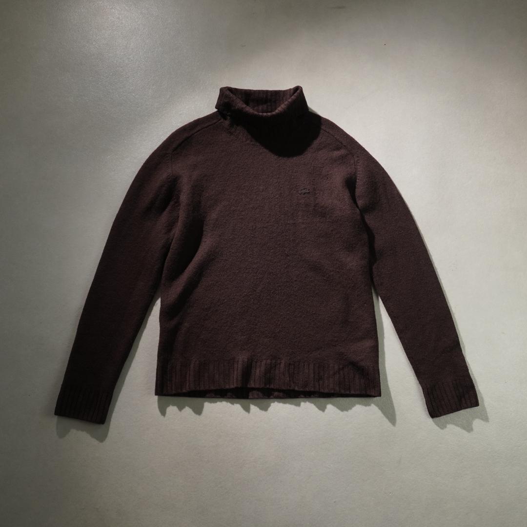 LACOSTE ハイネックニットセーター ワニ刺繍 ブラウン/AZ10 — image 4