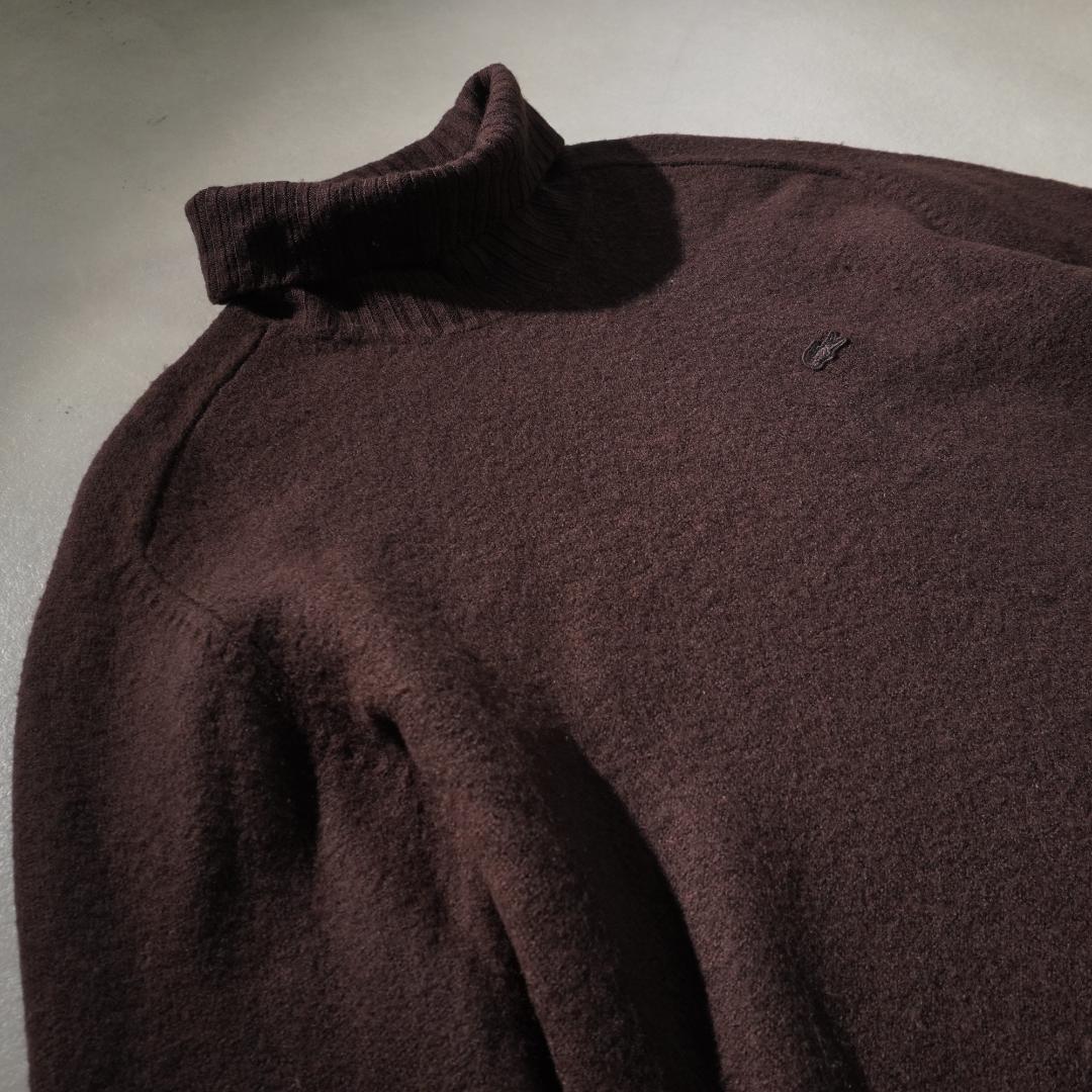 LACOSTE ハイネックニットセーター ワニ刺繍 ブラウン/AZ10 — image 5
