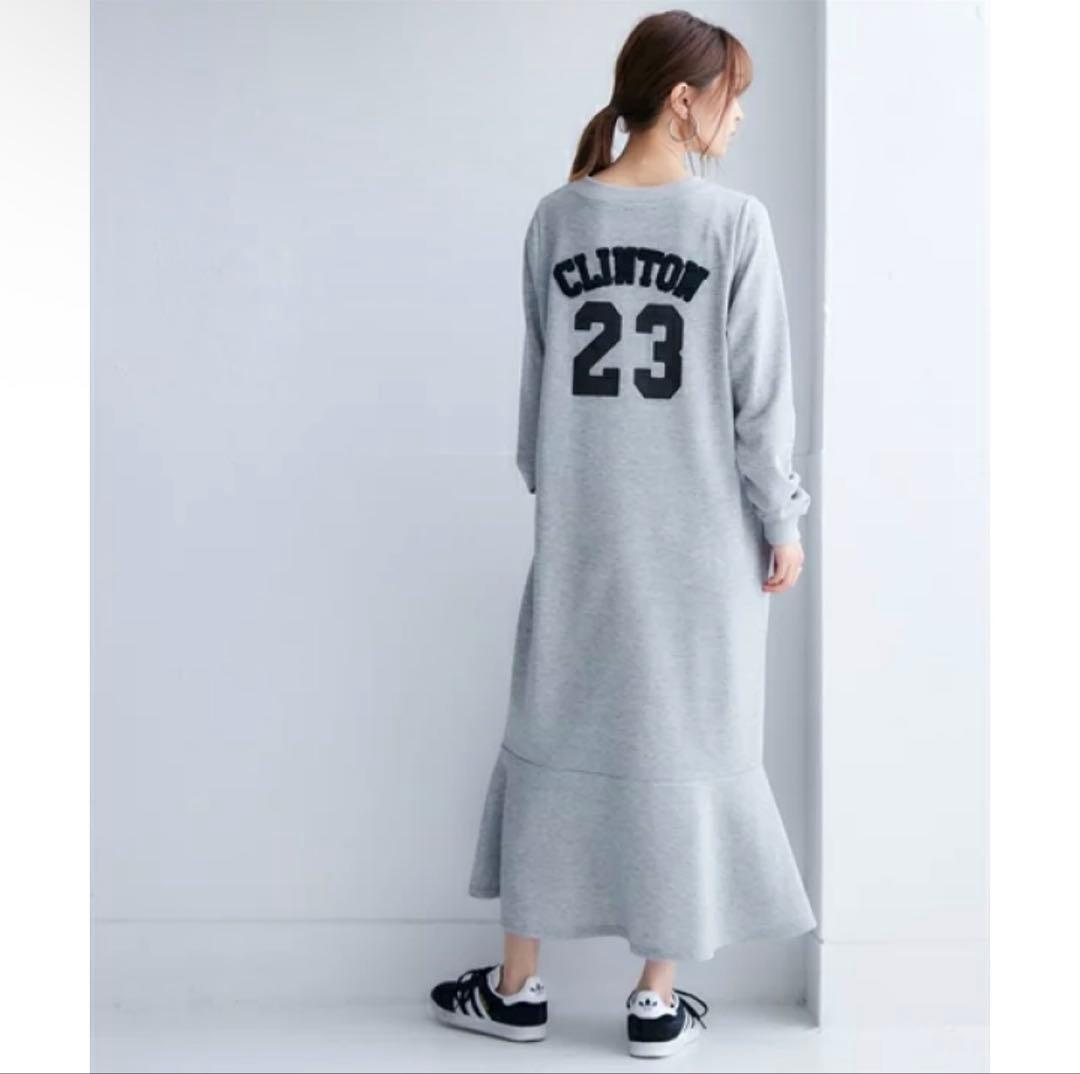 CLINTON 23 スウェット ワンピース グレー S-M — image 2