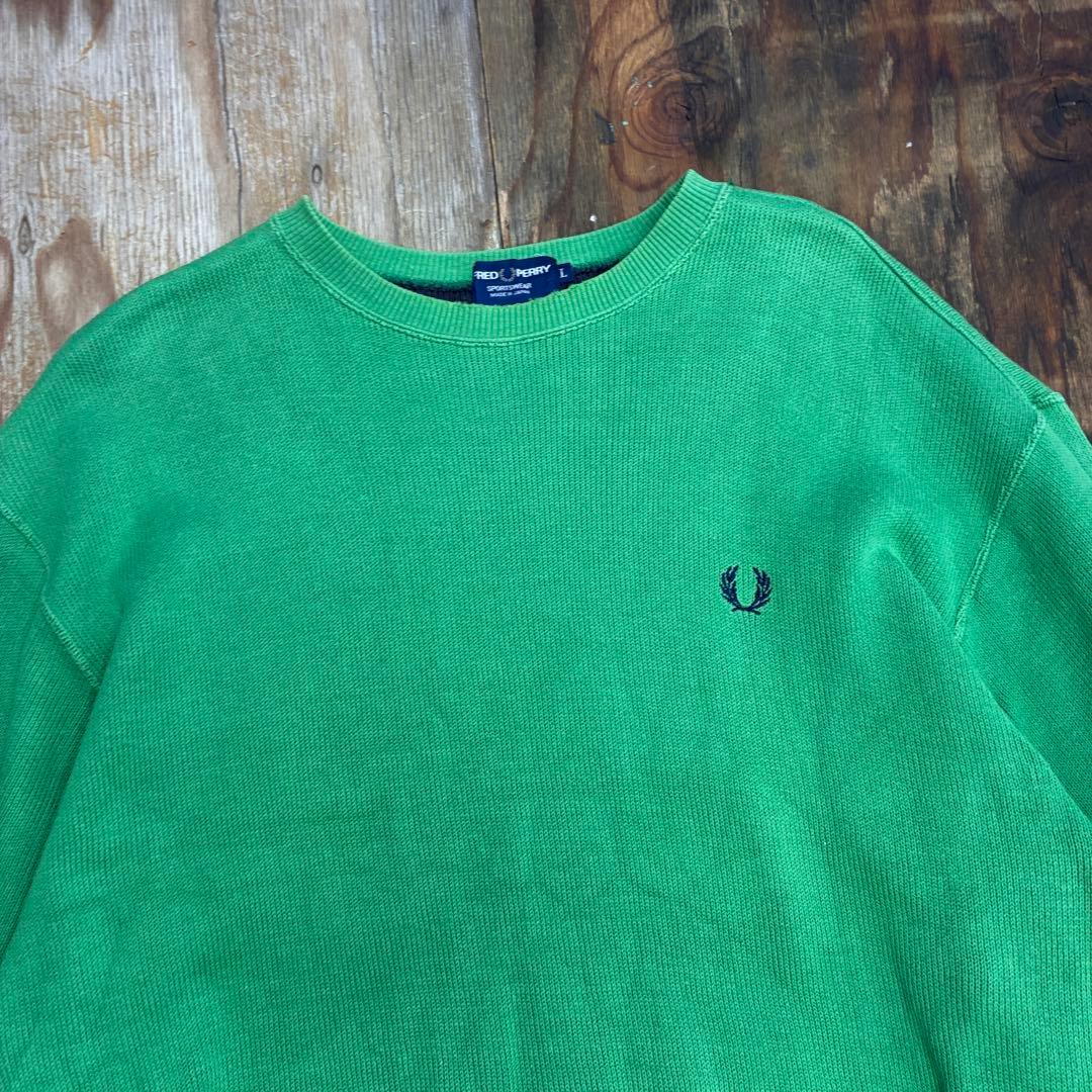 80s Fred Perry コットンニット グリーン 日本製 VINTAGE — image 3