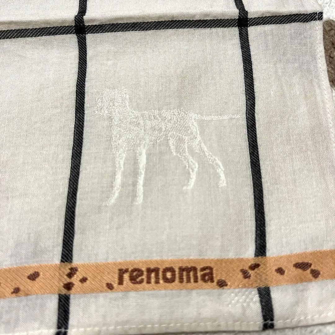 renoma ハンカチ ドッグ柄 チェック ベージュ — image 2