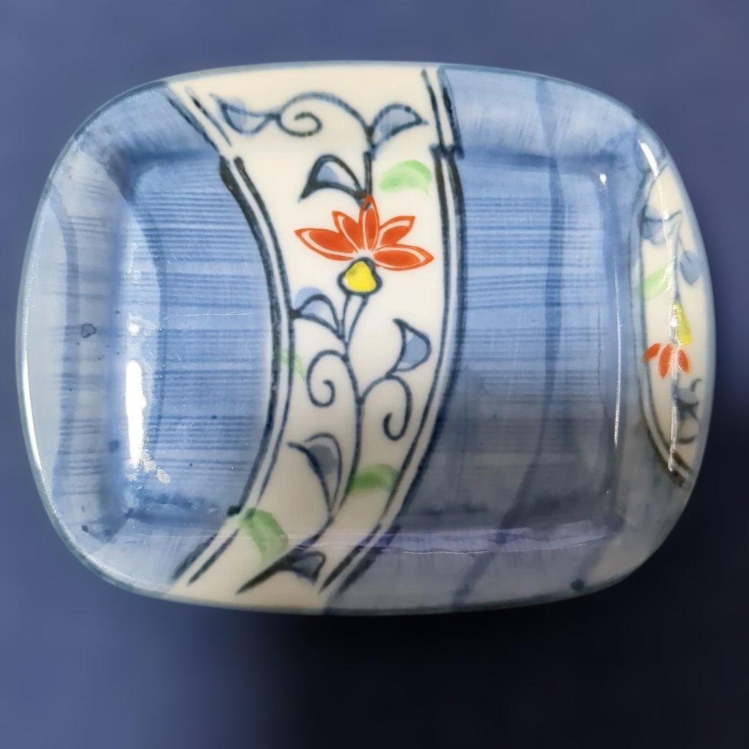 絵変わり 角小皿 4枚セット 染付 色絵 金彩 和食器 — image 5