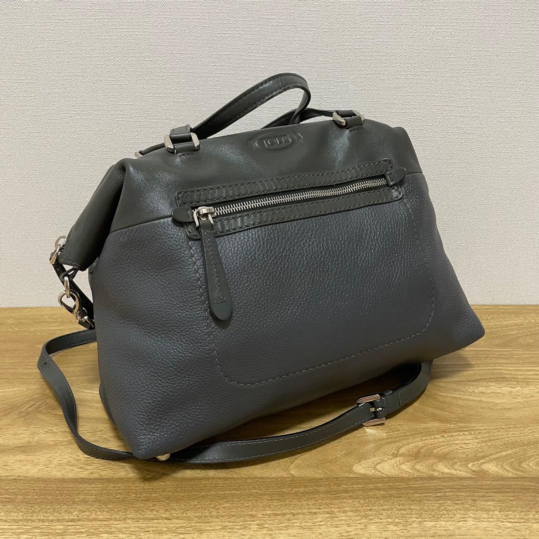《美品》TOD’S （トッズ）レザー 2wayバッグ ダークグレー — image 2