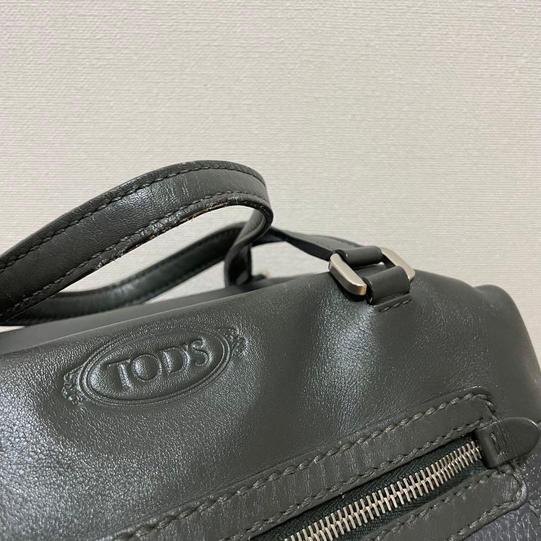 《美品》TOD’S （トッズ）レザー 2wayバッグ ダークグレー — image 3