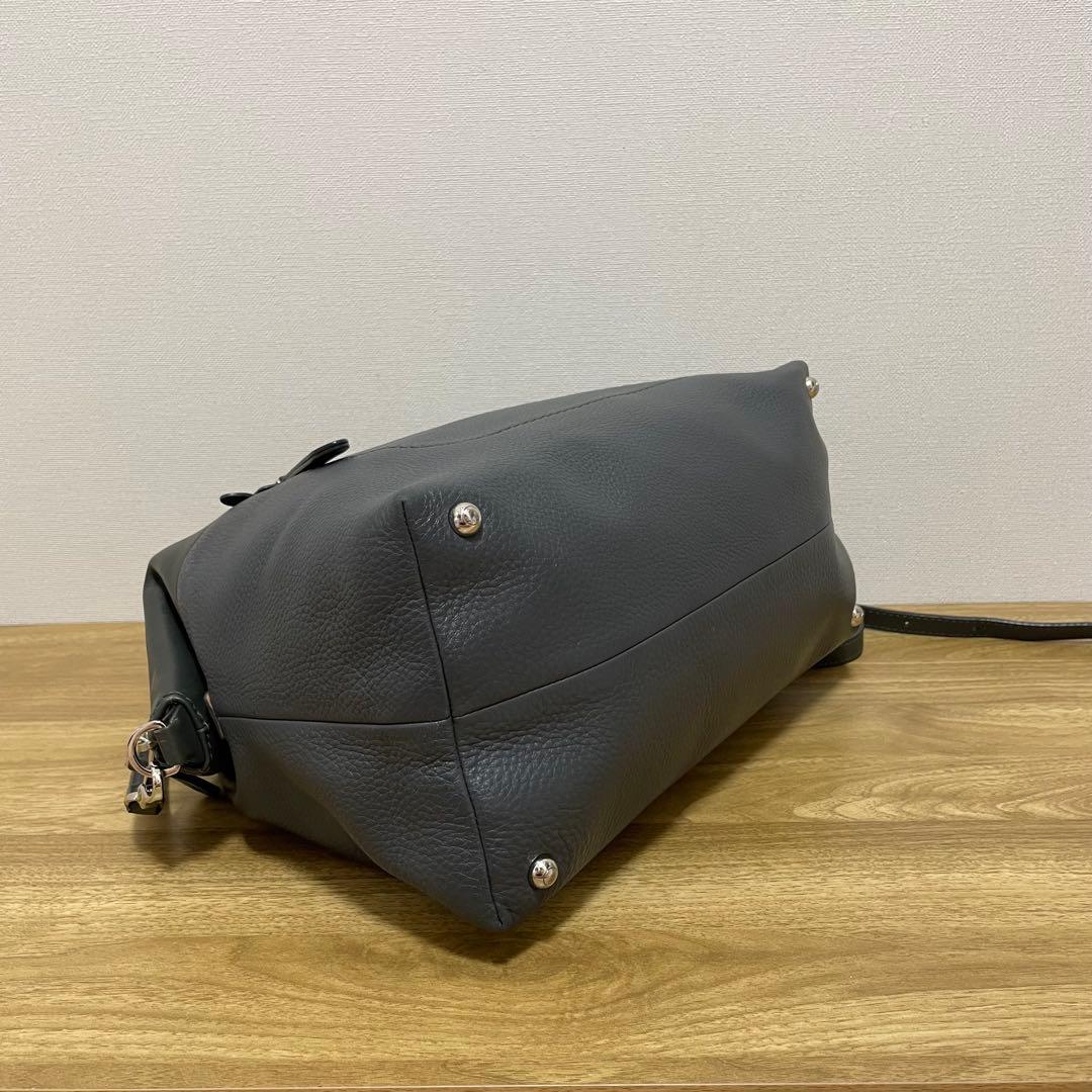 《美品》TOD’S （トッズ）レザー 2wayバッグ ダークグレー — image 5