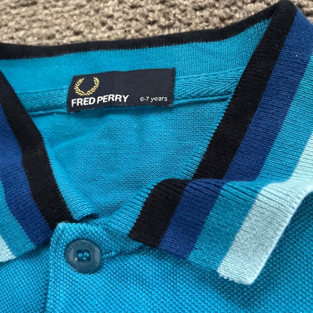 美品　FRED PERRY ポロシャツ 6-7歳用 ブルー　110 — image 3