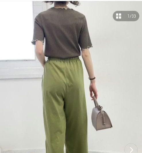 クラシカルエルフ 配色メロウ5分袖シャーリングトップス M — image 2