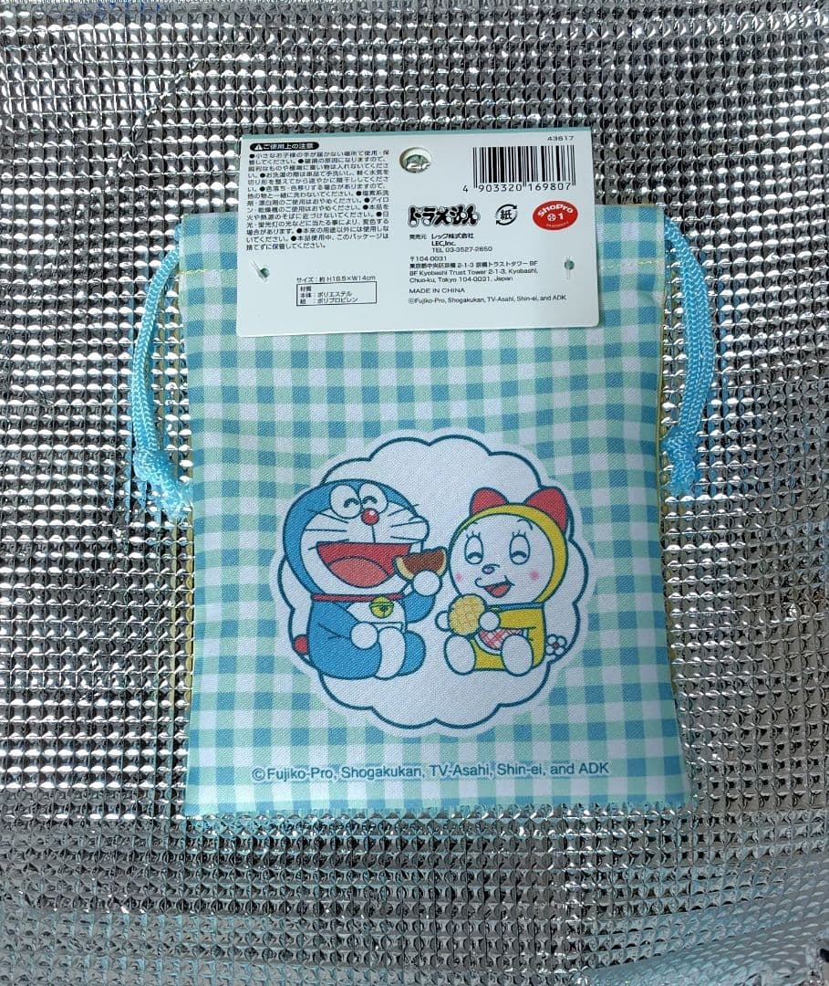 ドラえもん ミニ巾着 ドラミちゃん ギンガムチェック柄 — image 2