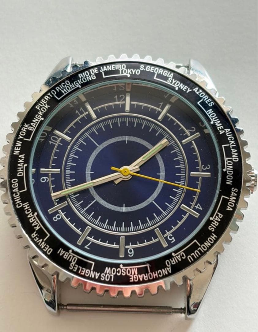 ワールドタイム 腕時計 メンズ 44mm 薄型 レトロデザイン クォーツ　文字盤 — image 4