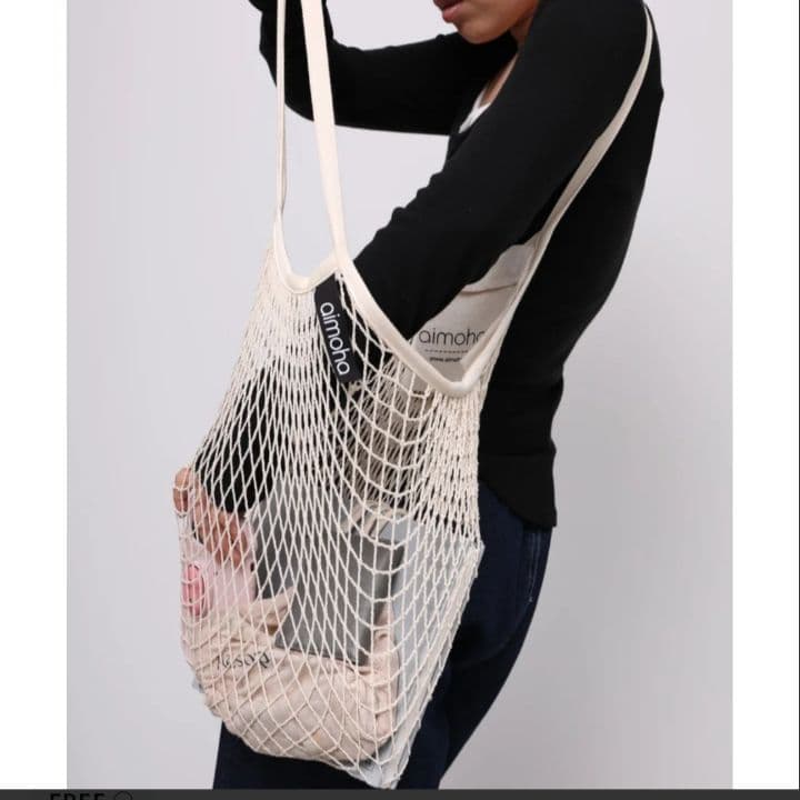 新品♦✨アイモハ✨♦お買い物用に、インテリアにも♡♡♡♦コットン　メッシュバッグ — image 3