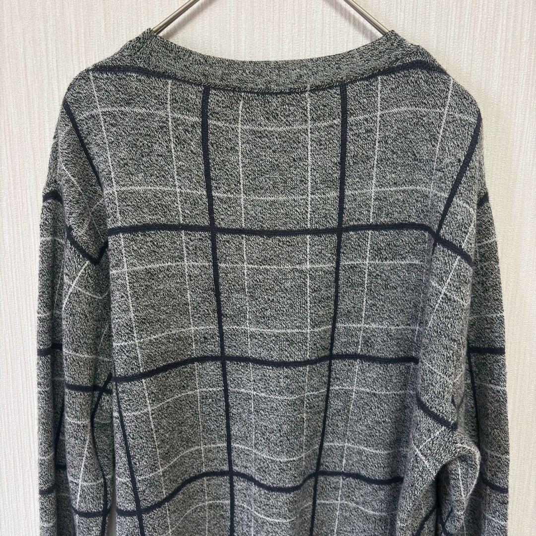 アーバンリサーチ ニット ( 38サイズ ) 長袖 チェック柄 セーター グレー — image 5