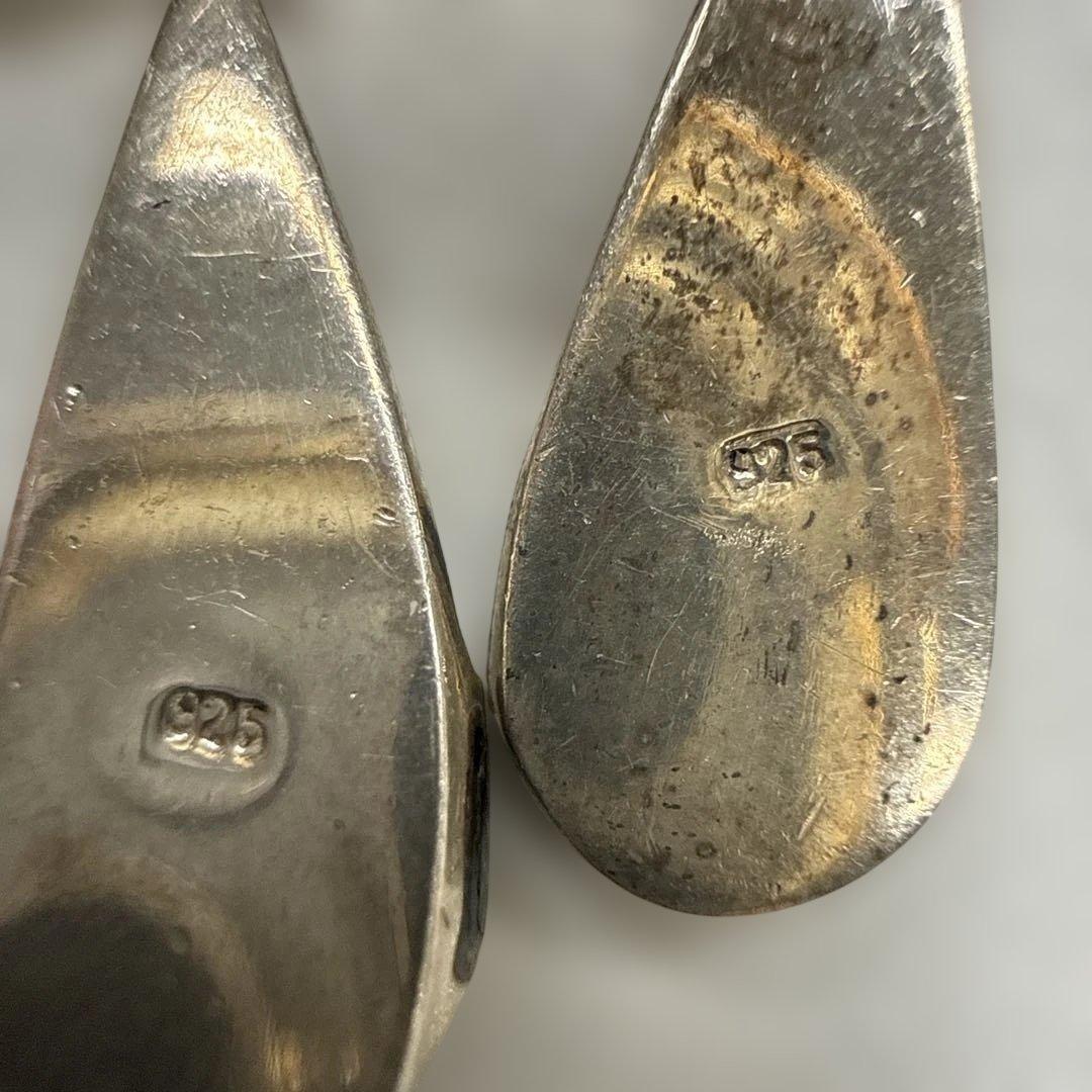 925 シルバー イヤリング マーカサイト ブラックストーン — image 2