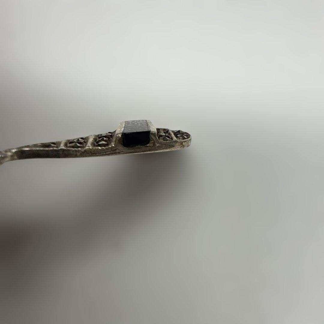 925 シルバー イヤリング マーカサイト ブラックストーン — image 5