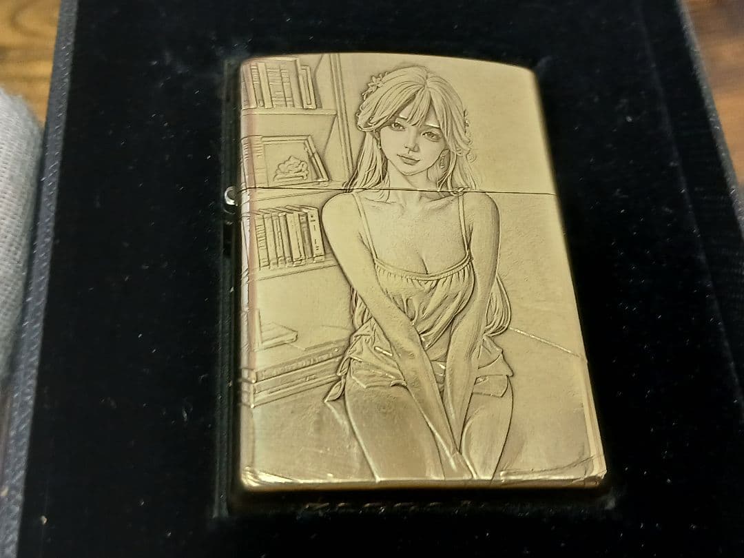 新品 ZORRO ビキニ少女の両面彫刻加工 オイルライター真鍮製 喫煙グッズ — image 5
