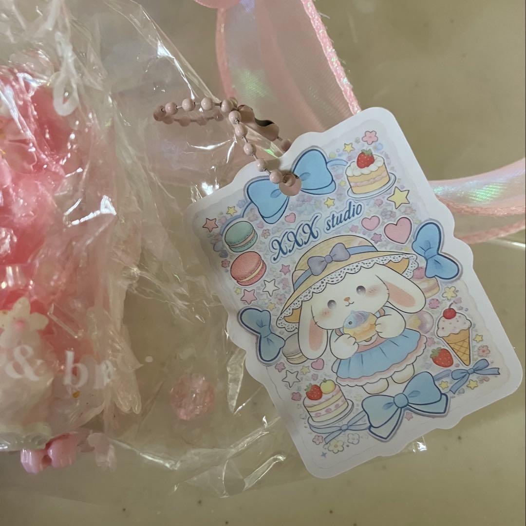 新品 3X XXX スクイーズ ピンク ビーズ 替え袋 リボン 付き — image 2