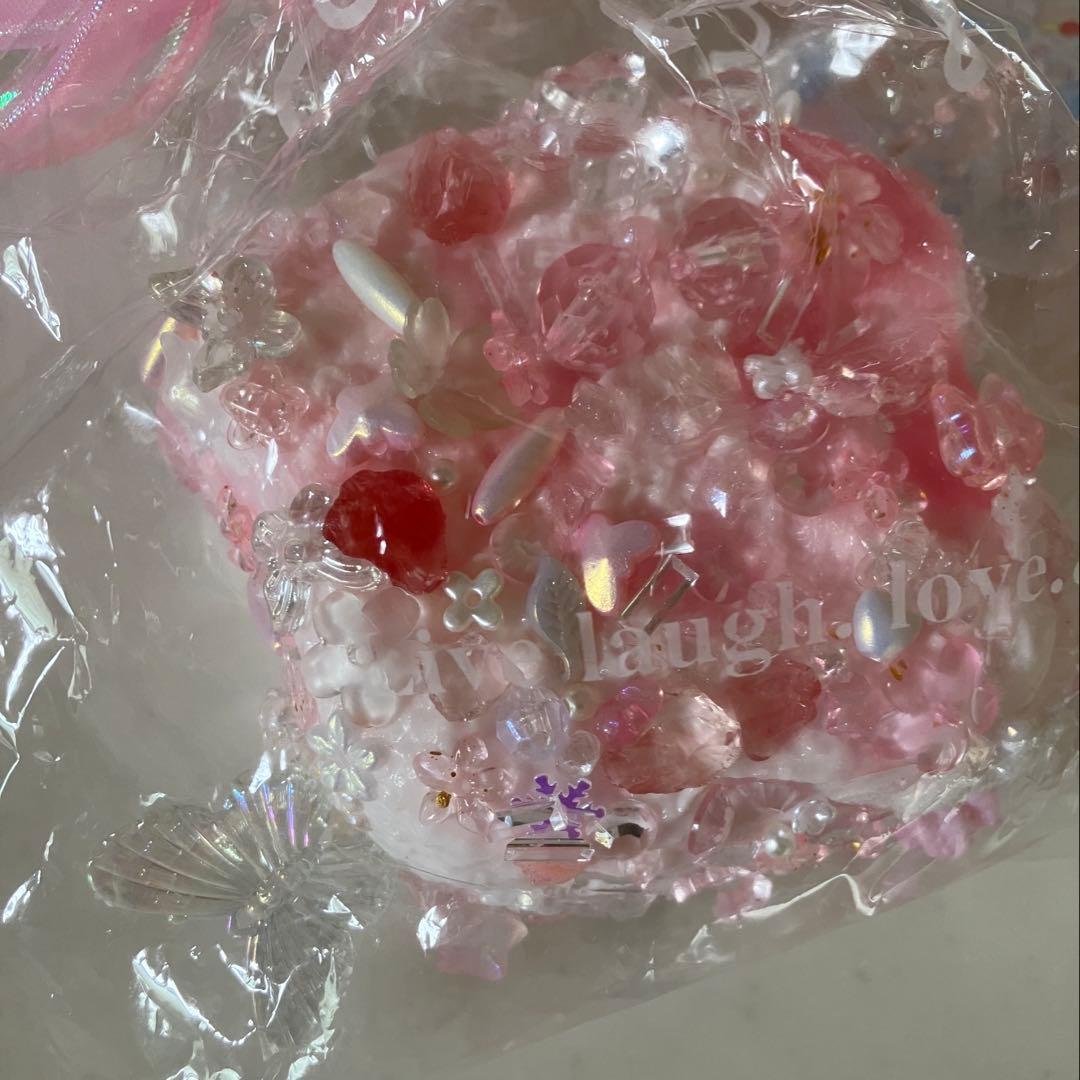 新品 3X XXX スクイーズ ピンク ビーズ 替え袋 リボン 付き — image 3