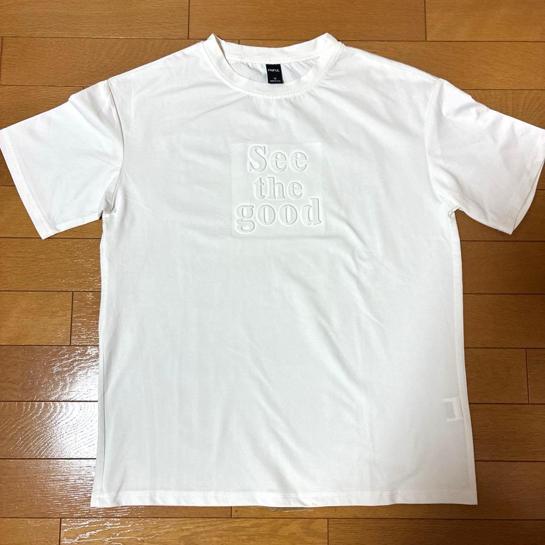 SHEIN シーイン　FRIFUL Tシャツ　半袖　ロゴ　ホワイト　S — image 4