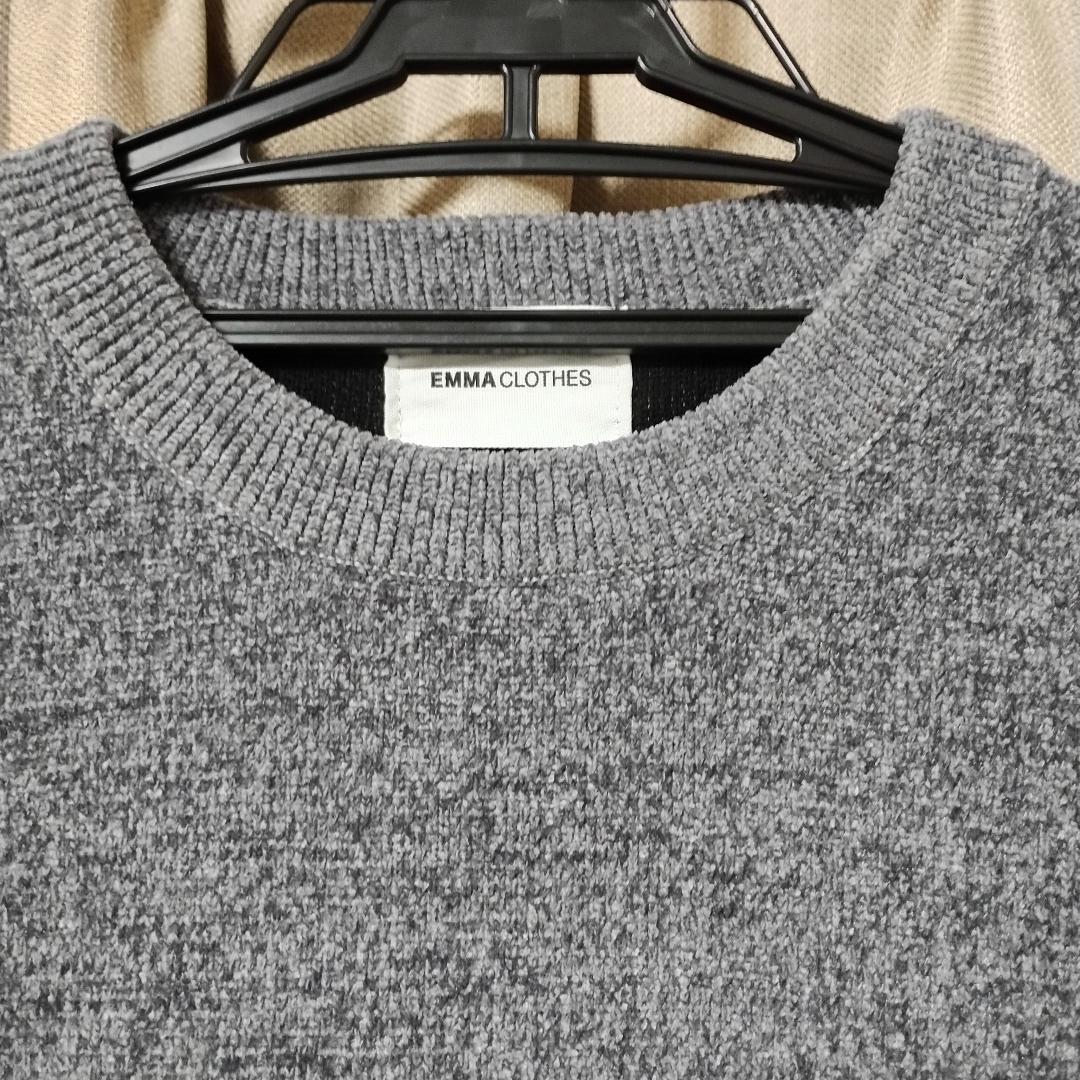 EMMA CLOTHES（エマクローズ）クルーネックニット グレー Lサイズ — image 3