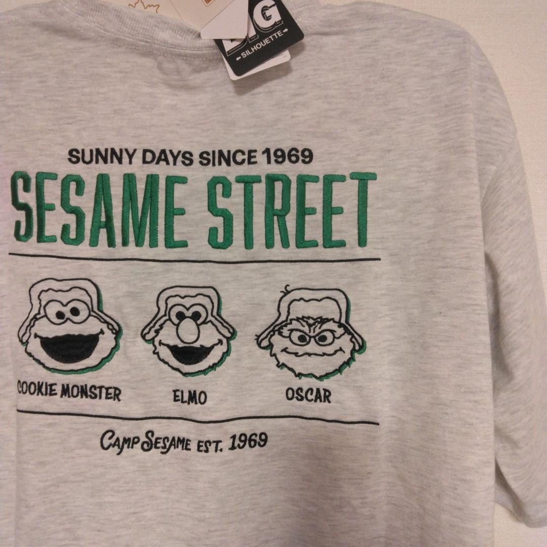 SESAME STREET 刺繍 Tシャツ グレー Lサイズ — image 5
