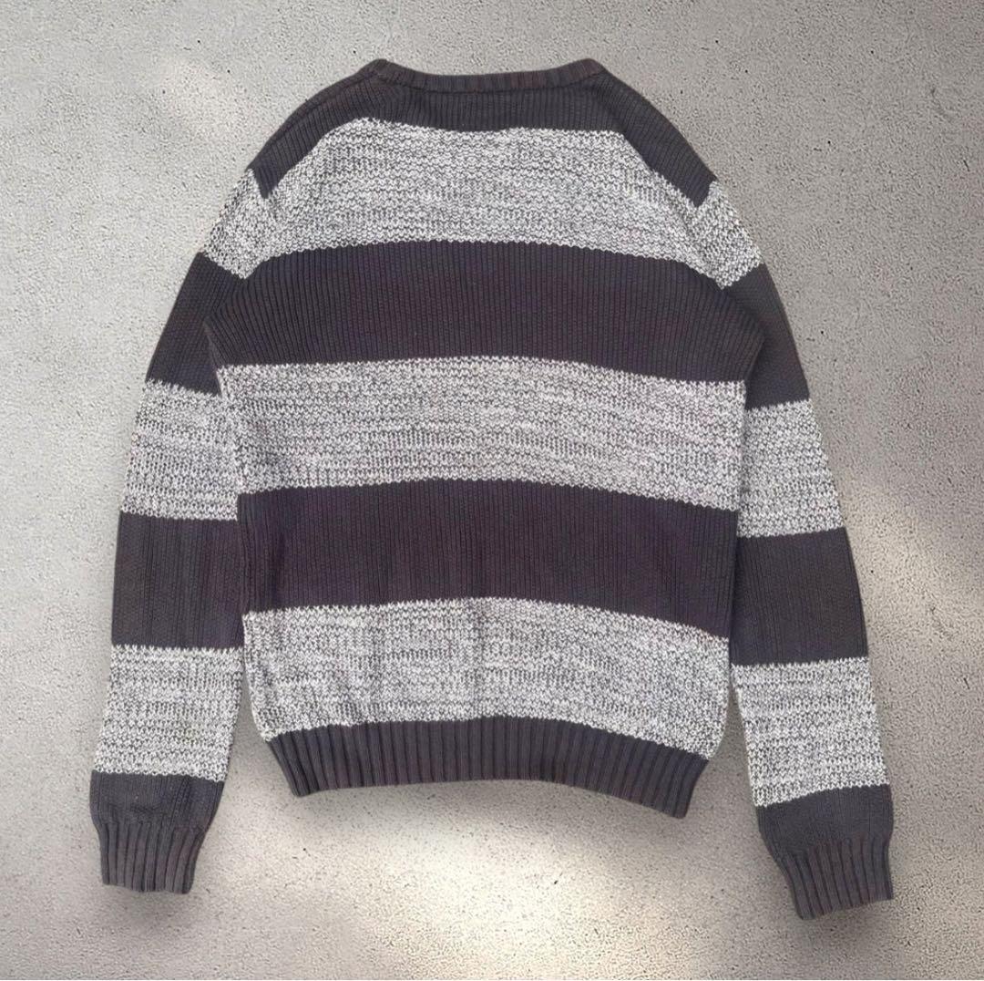 グレー　ブラック　ボーダー　ニットvintage ボーダー — image 4
