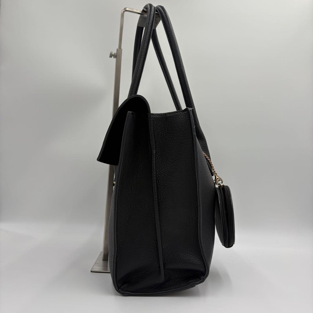 GUSCIO グッシオ ゴールドラベル　エレガンストートバッグ　レザー　黒 — image 3