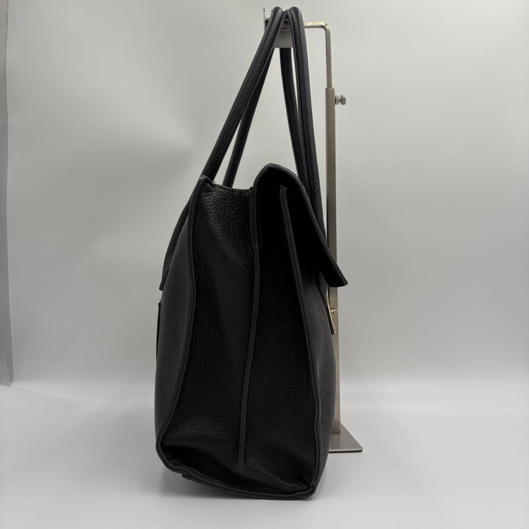 GUSCIO グッシオ ゴールドラベル　エレガンストートバッグ　レザー　黒 — image 4