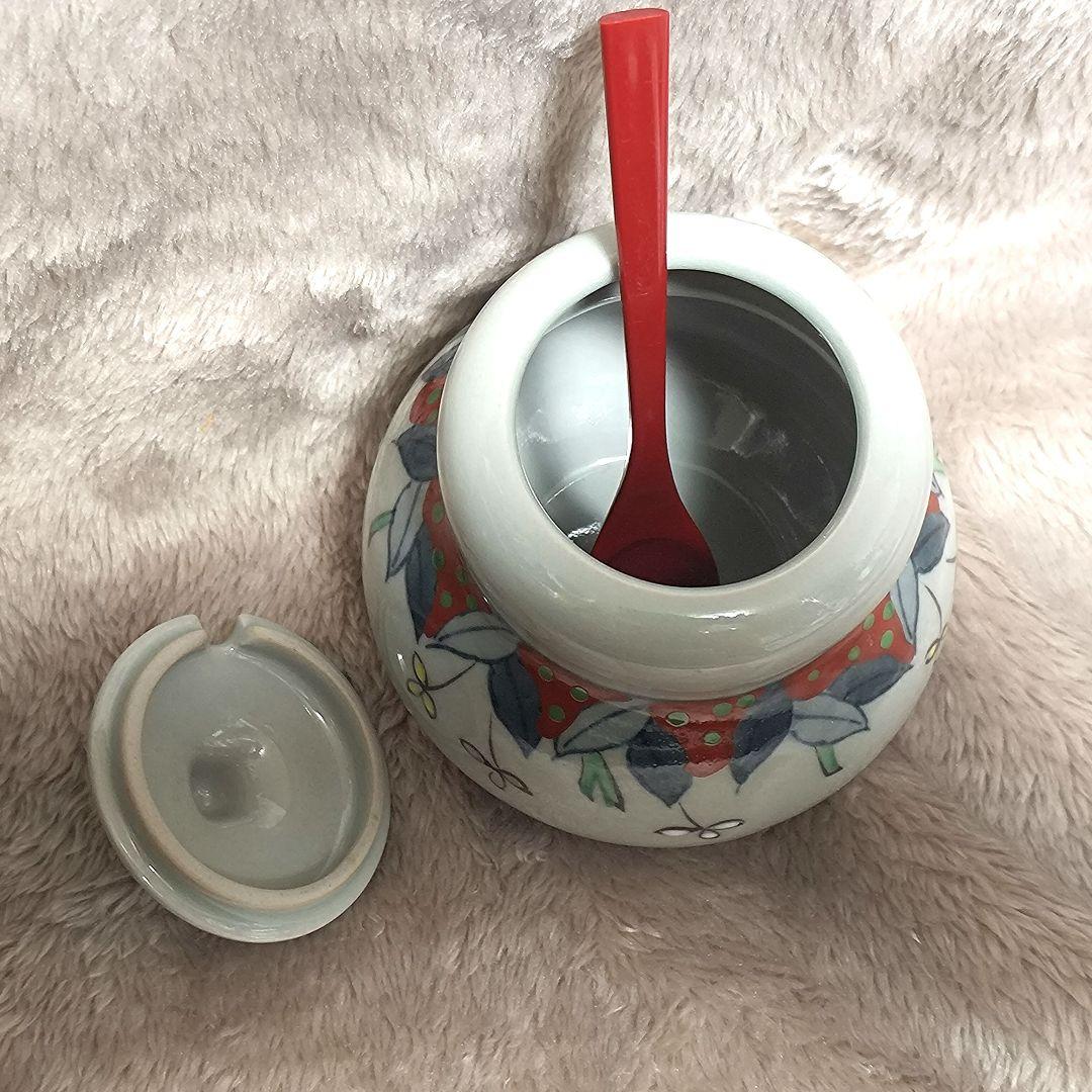 未使用美品　有田焼　三川内焼　嘉泉窯　一葉 砂糖入れ　薬味入れ　シュガーポット — image 4