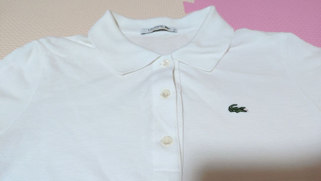 LACOSTE ポロシャツ 半袖 ホワイト レディース メンズ Mサイズ 38 — image 3
