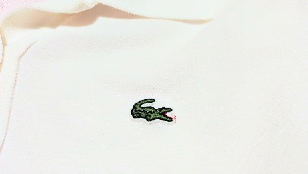 LACOSTE ポロシャツ 半袖 ホワイト レディース メンズ Mサイズ 38 — image 4