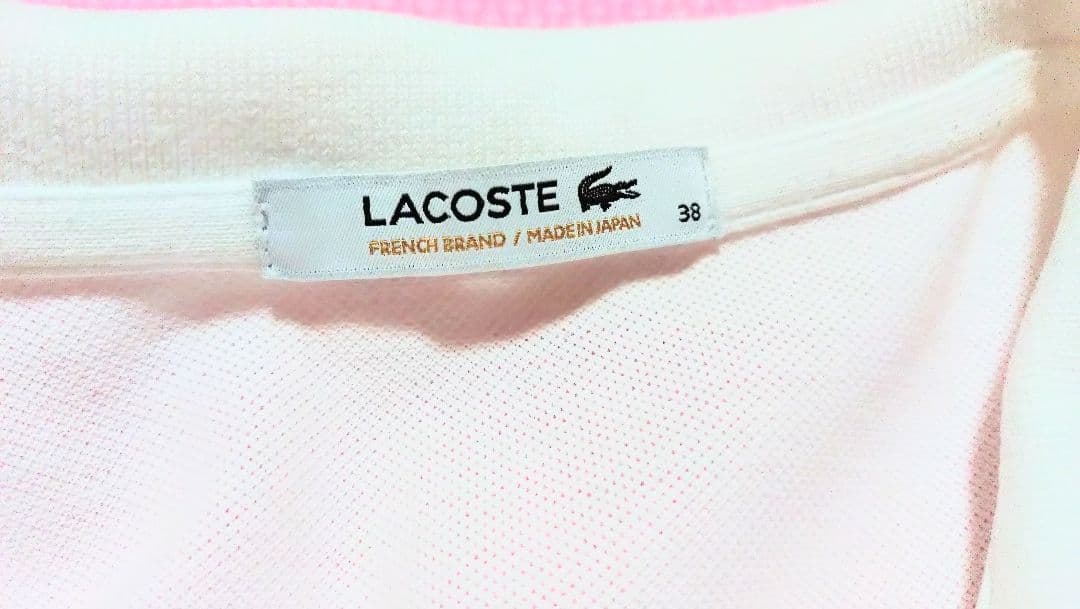 LACOSTE ポロシャツ 半袖 ホワイト レディース メンズ Mサイズ 38 — image 5