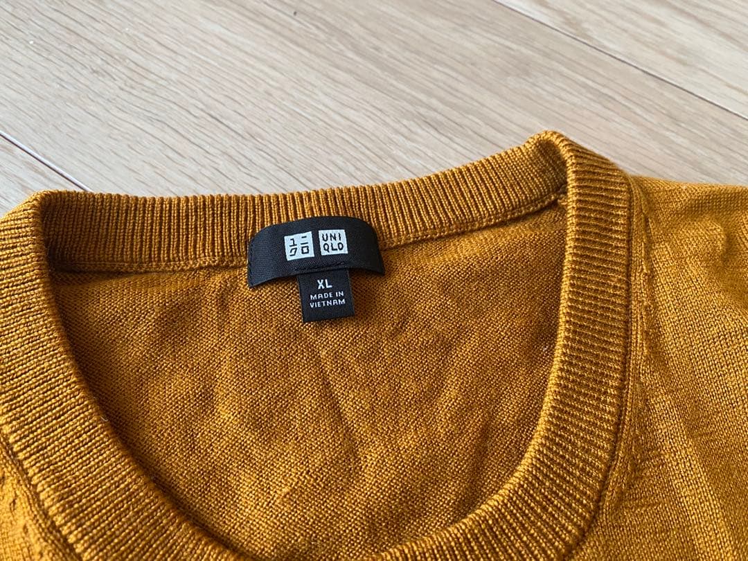 ユニクロ エクストラファインメリノニット XL マスタード — image 2