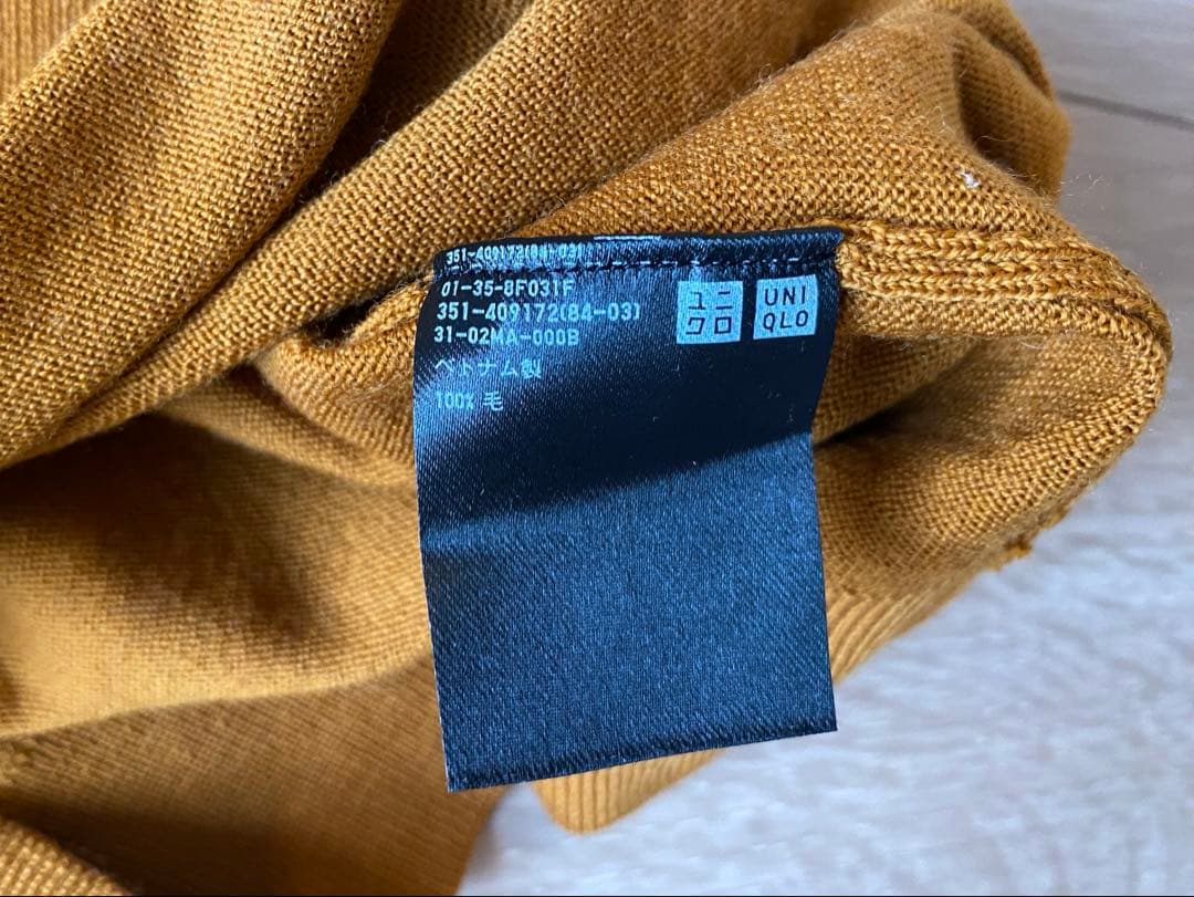 ユニクロ エクストラファインメリノニット XL マスタード — image 3