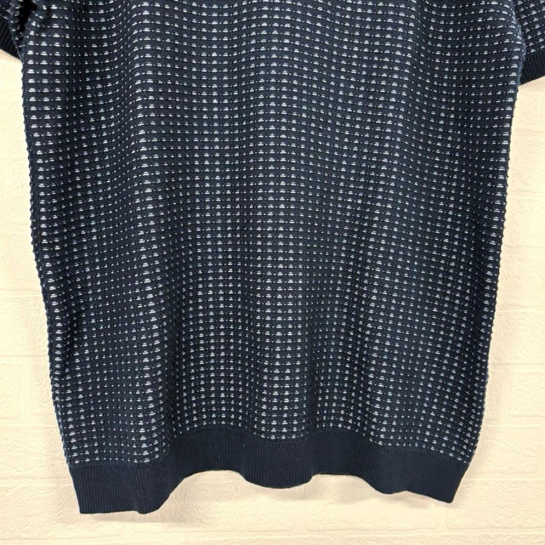 771 ELIE TAHARI ポロニット ネイビー系 M — image 4