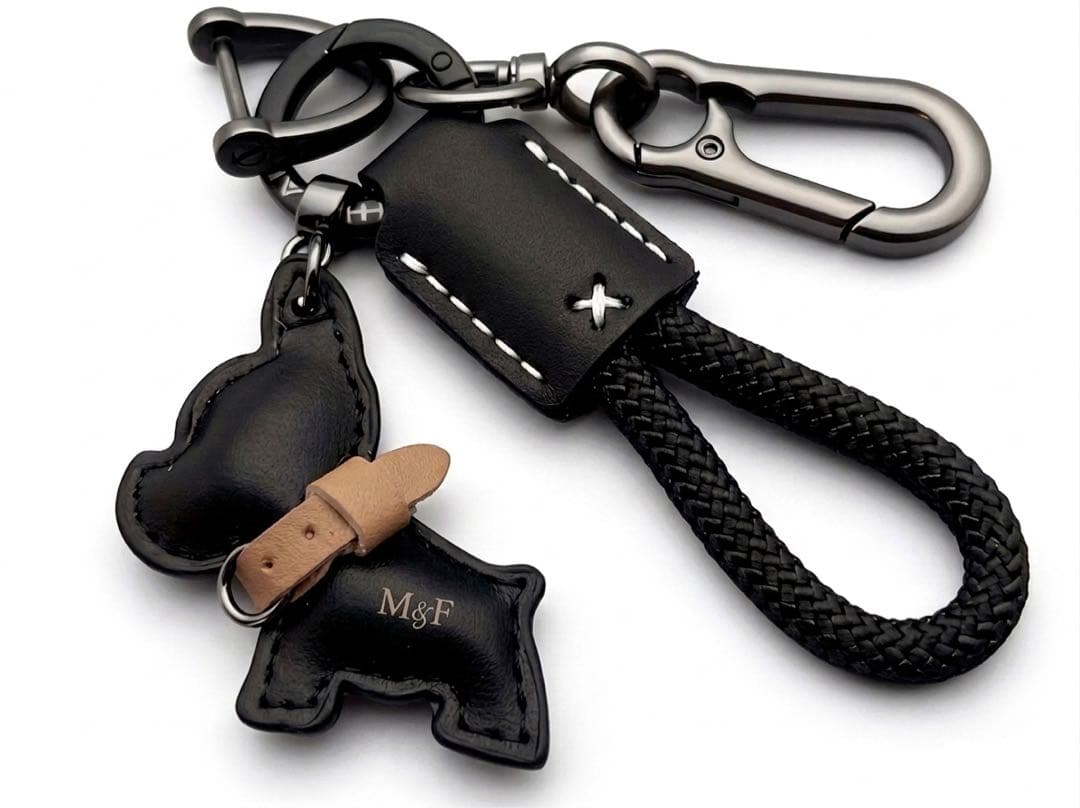 45.【新品】フレンチブルドッグ キーホルダー レザー調 バッグチャーム — image 3