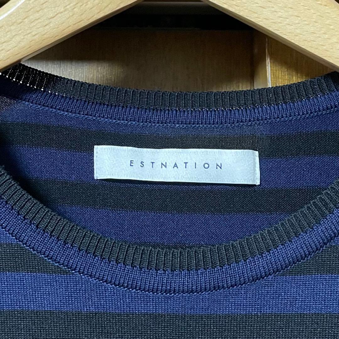 ESTNATION エストネーション 半袖 メンズ ボーダー ニット F — image 4