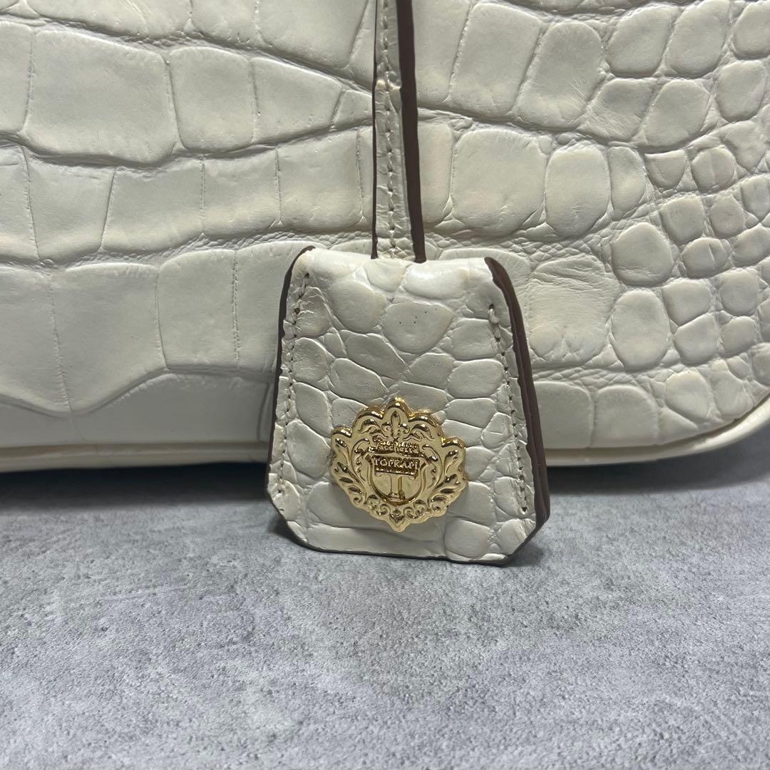 【美品】TOPKAPI イタリアンレザー クロコ型押し ミニボストンバック 本革 — image 4