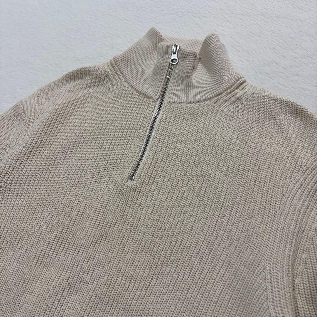 t2526 【ザラ】　メンズ　ジップアップハイネック裏編みニットセーター — image 3