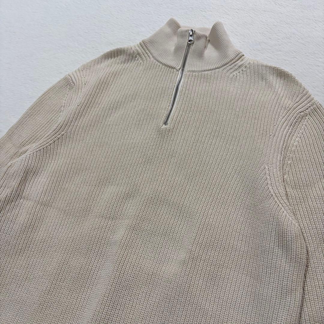 t2526 【ザラ】　メンズ　ジップアップハイネック裏編みニットセーター — image 4