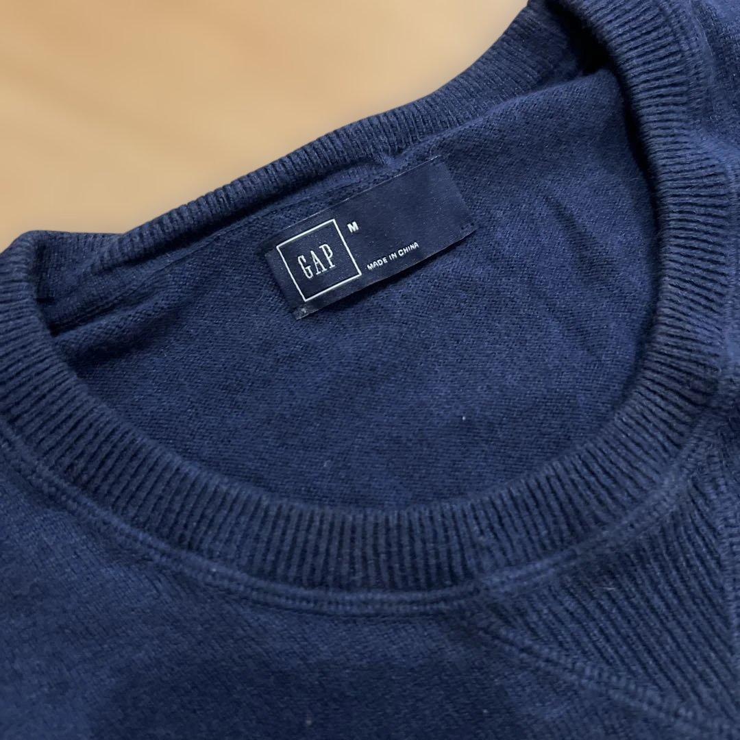 GAP ボーダー クルーネック ニット セーター ネイビー M — image 2