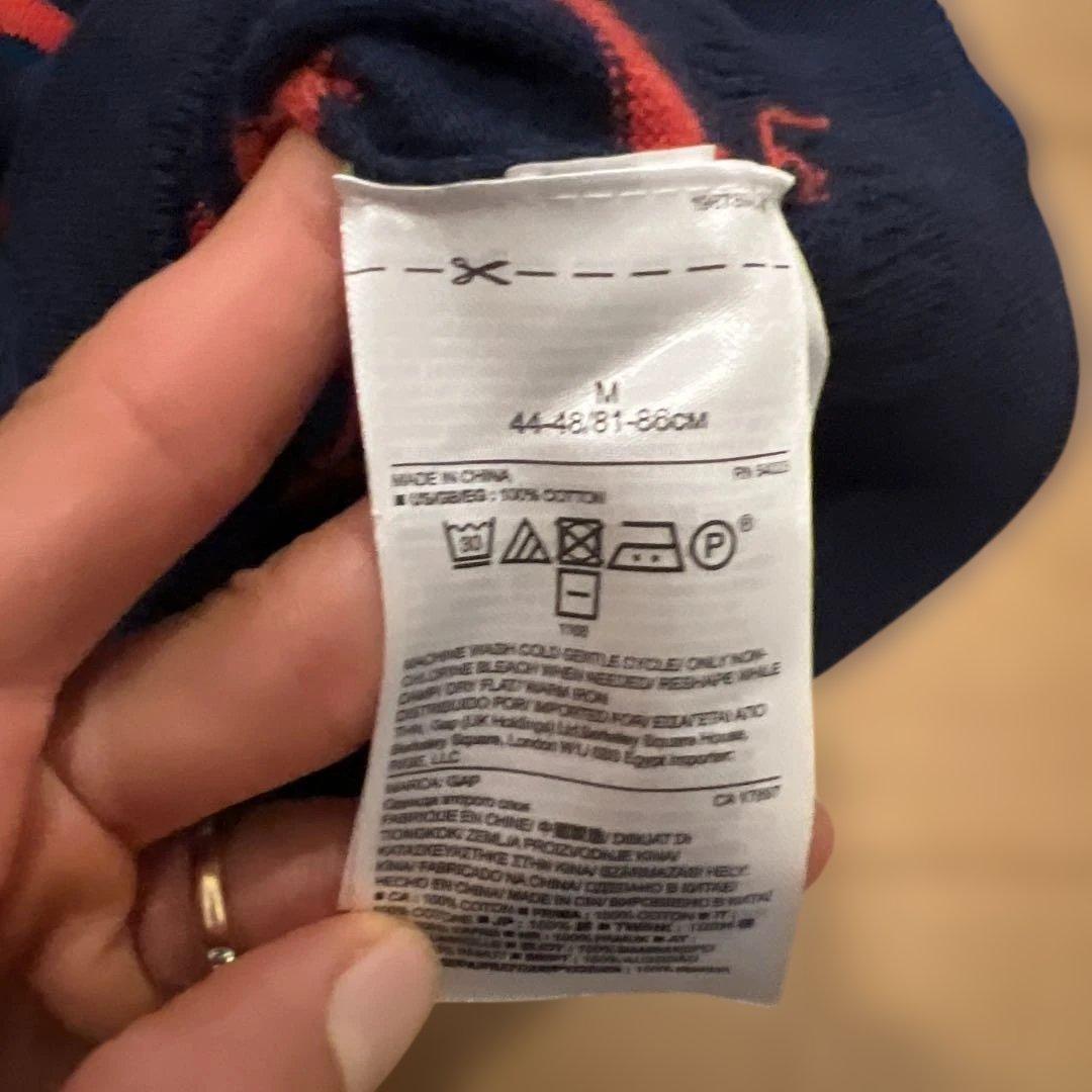 GAP ボーダー クルーネック ニット セーター ネイビー M — image 3