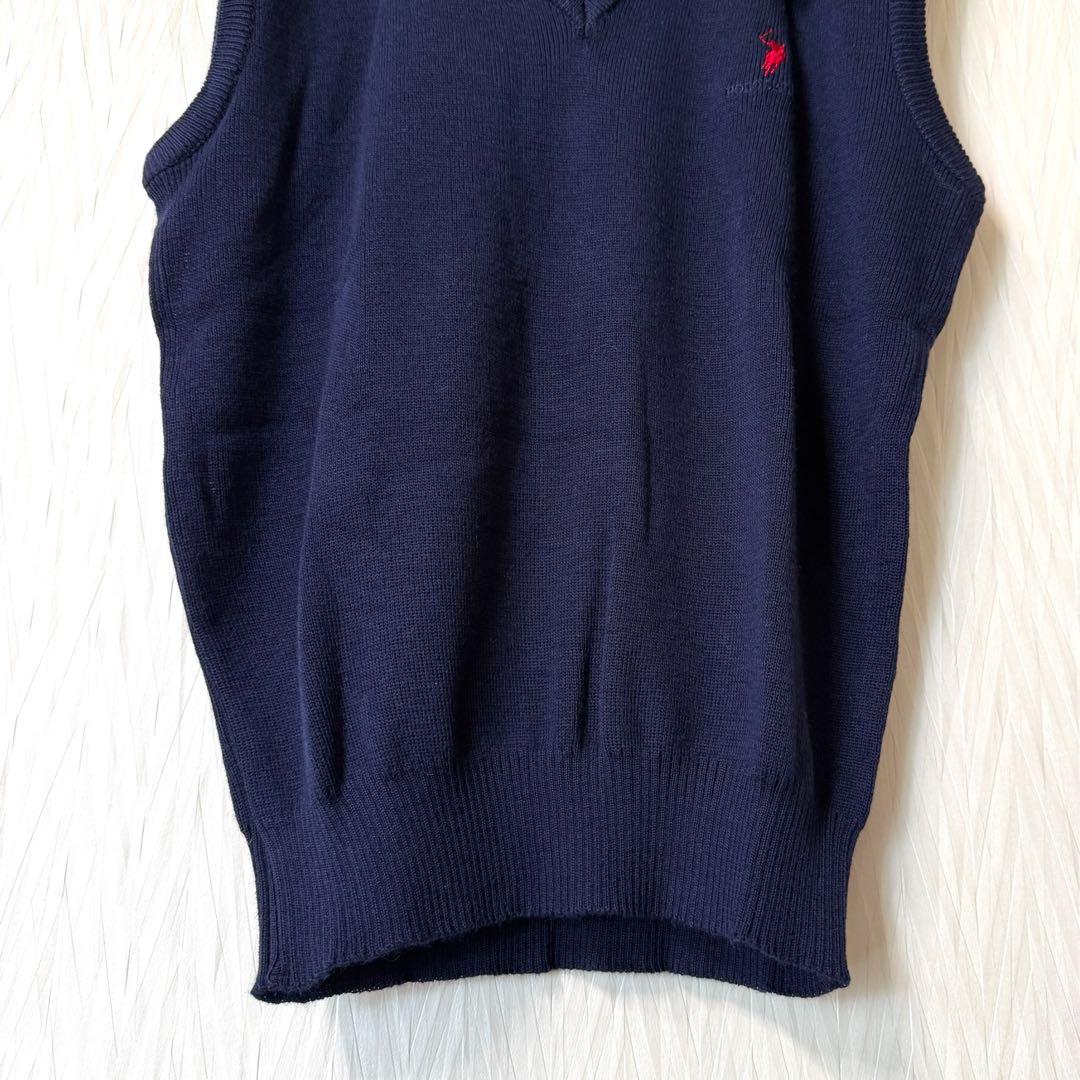 【新品】POLO SPIRIT ニットベスト M ネイビー ポロ刺繍 タグ付き — image 4