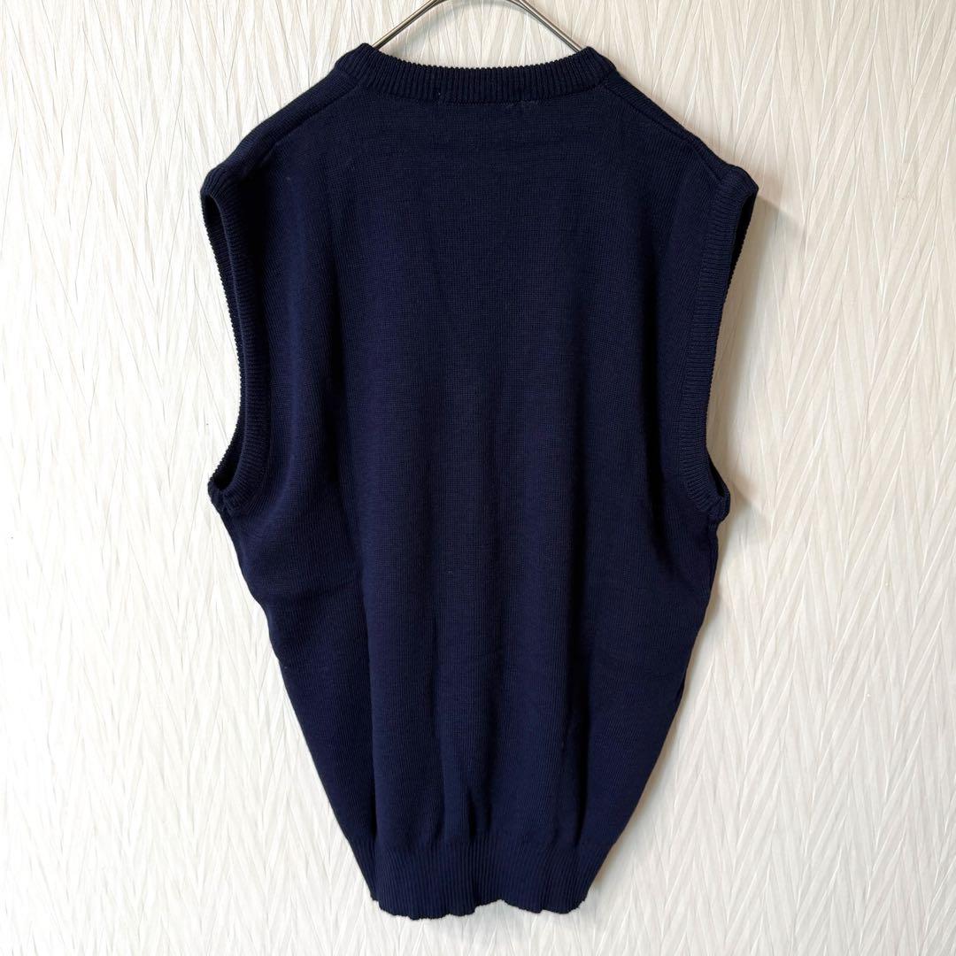 【新品】POLO SPIRIT ニットベスト M ネイビー ポロ刺繍 タグ付き — image 5