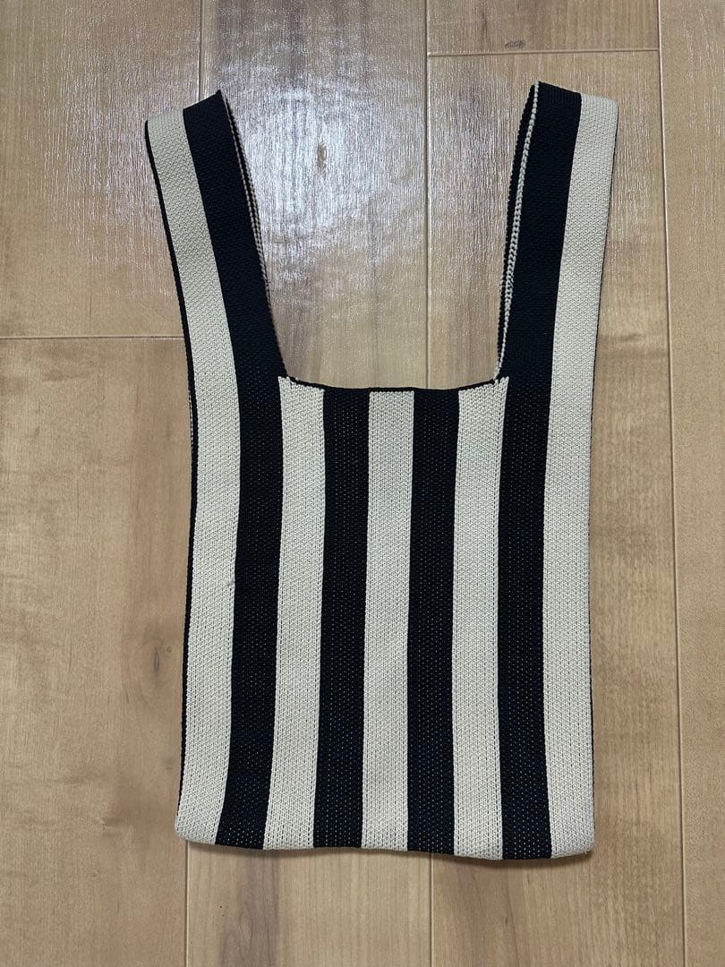 ストライプ柄 ニットバッグ ハンドバッグ — image 2